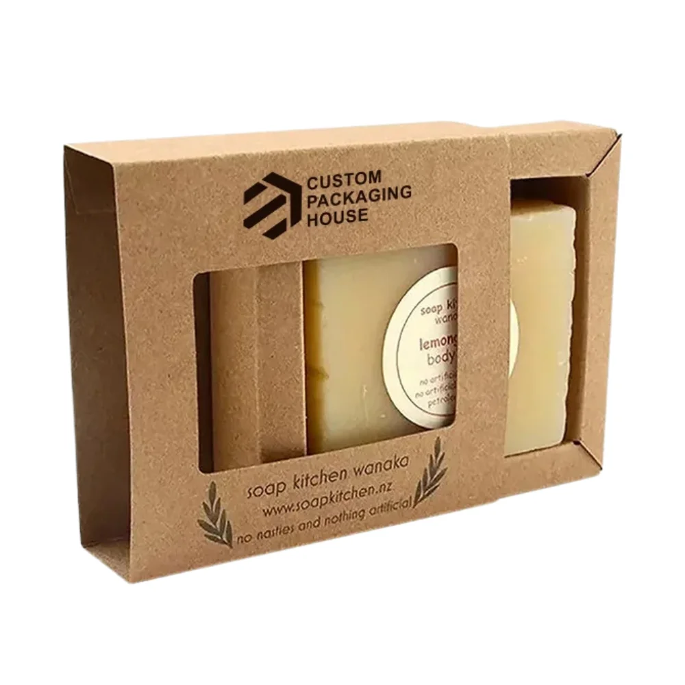 custom kraft soap boxes printed logo design