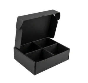 custom black mailer box with partition