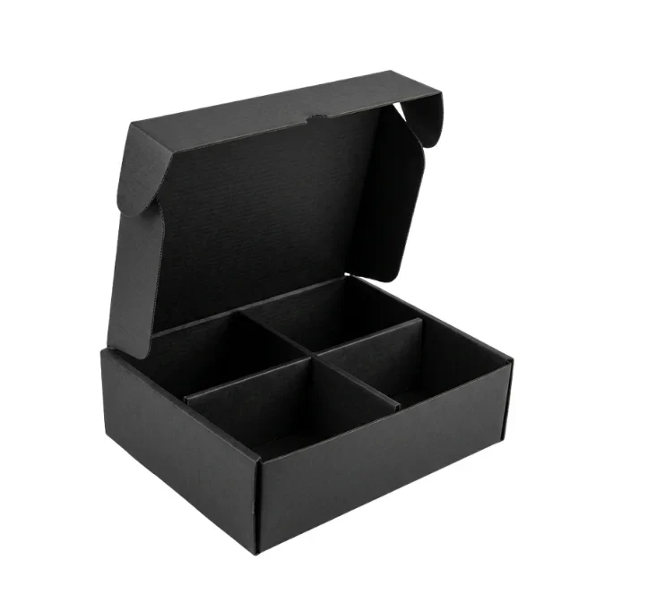 custom black mailer box with partition