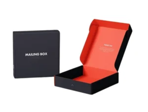 custom black mailer box with partition with logo