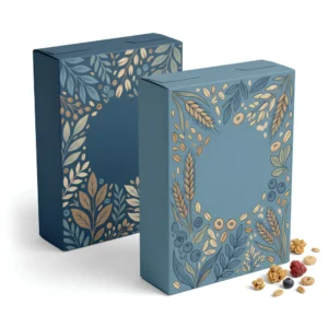 custom blue cereal box