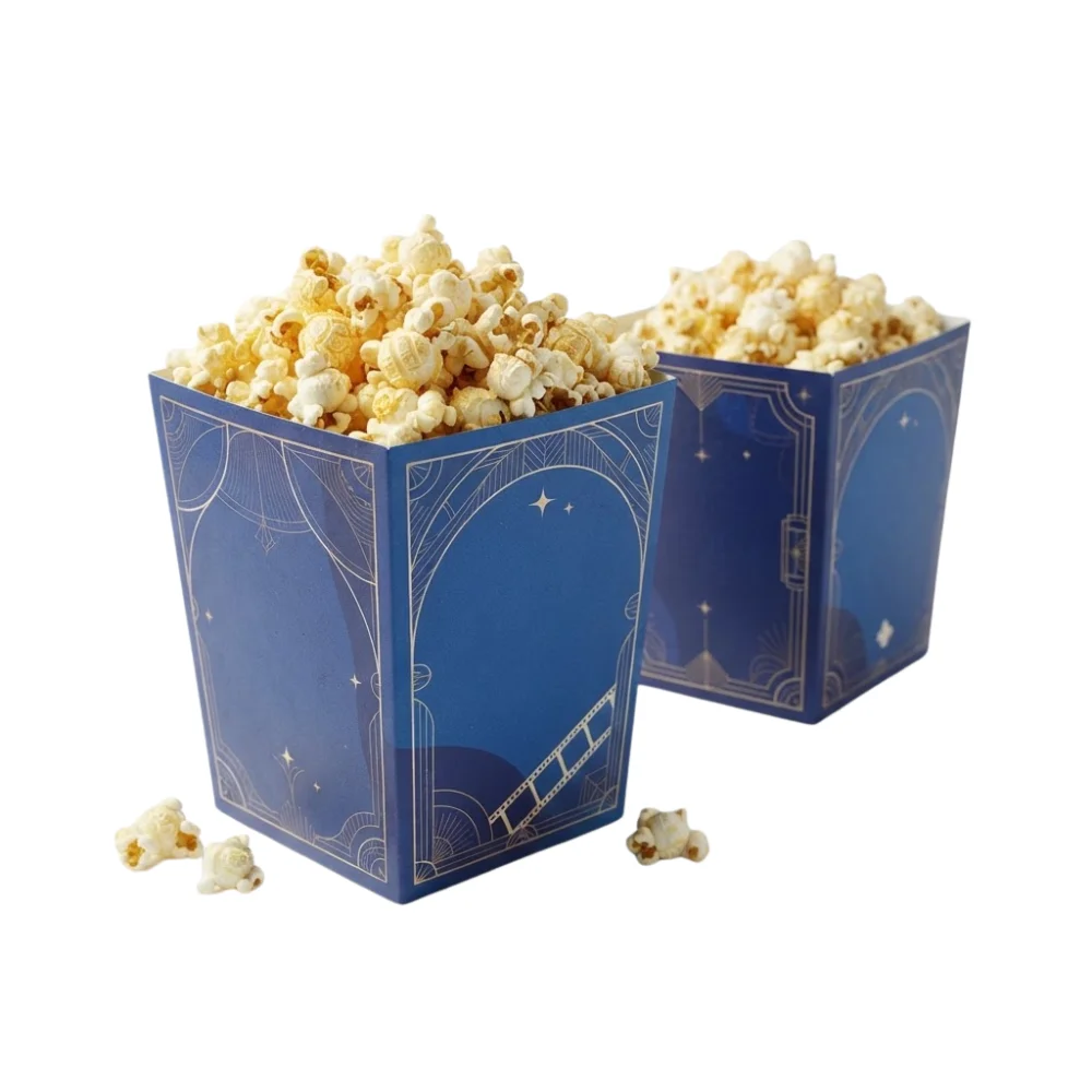 custom blue popcorn boxes packaging