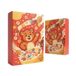 custom cereal with bear on box packaging