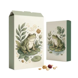 custom cereal with frog on box packaging