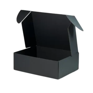 custom printed black mailer box with partition