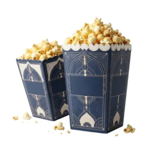 custom printed blue popcorn boxes