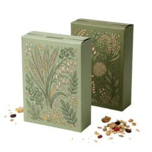 custom printed green cereal boxes